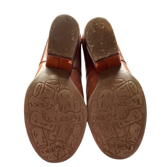 Korks Ease Leather Ankle Boots Chestnut Brown Leather Lace-Up Chunky Heel Size 8 - Picture 7 of 8